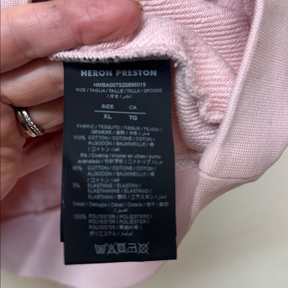 Heron Preston Light Pink baby Graphic sweatshirt size XL - Picture 7 of 8